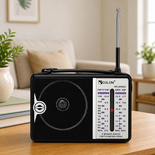 راديو جولون الأصلي متعدد الموجات AM/FM/SW بمكبر صوت قوي وهوائي تلسكوبي