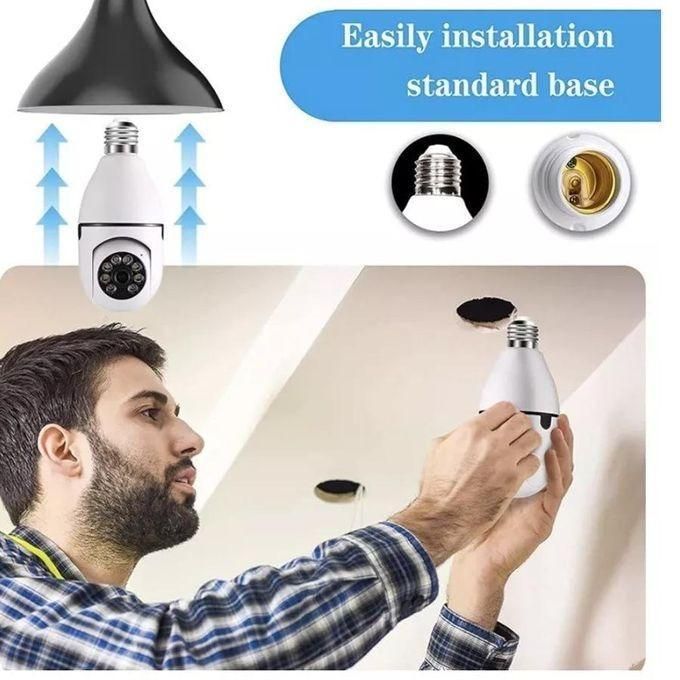 لمبة كاميرا واي فاي بانورامية 360 درجة HD 1080P مع رؤية ليلية وتخزين 32 جيجا 8
