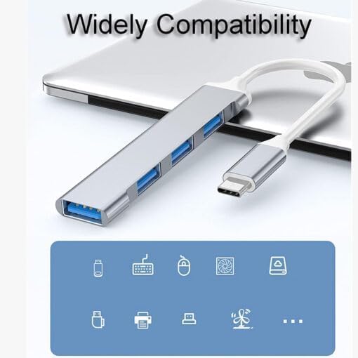 موزع USB 4 منافذ عالي السرعة USB 3.0 من الألومنيوم 2