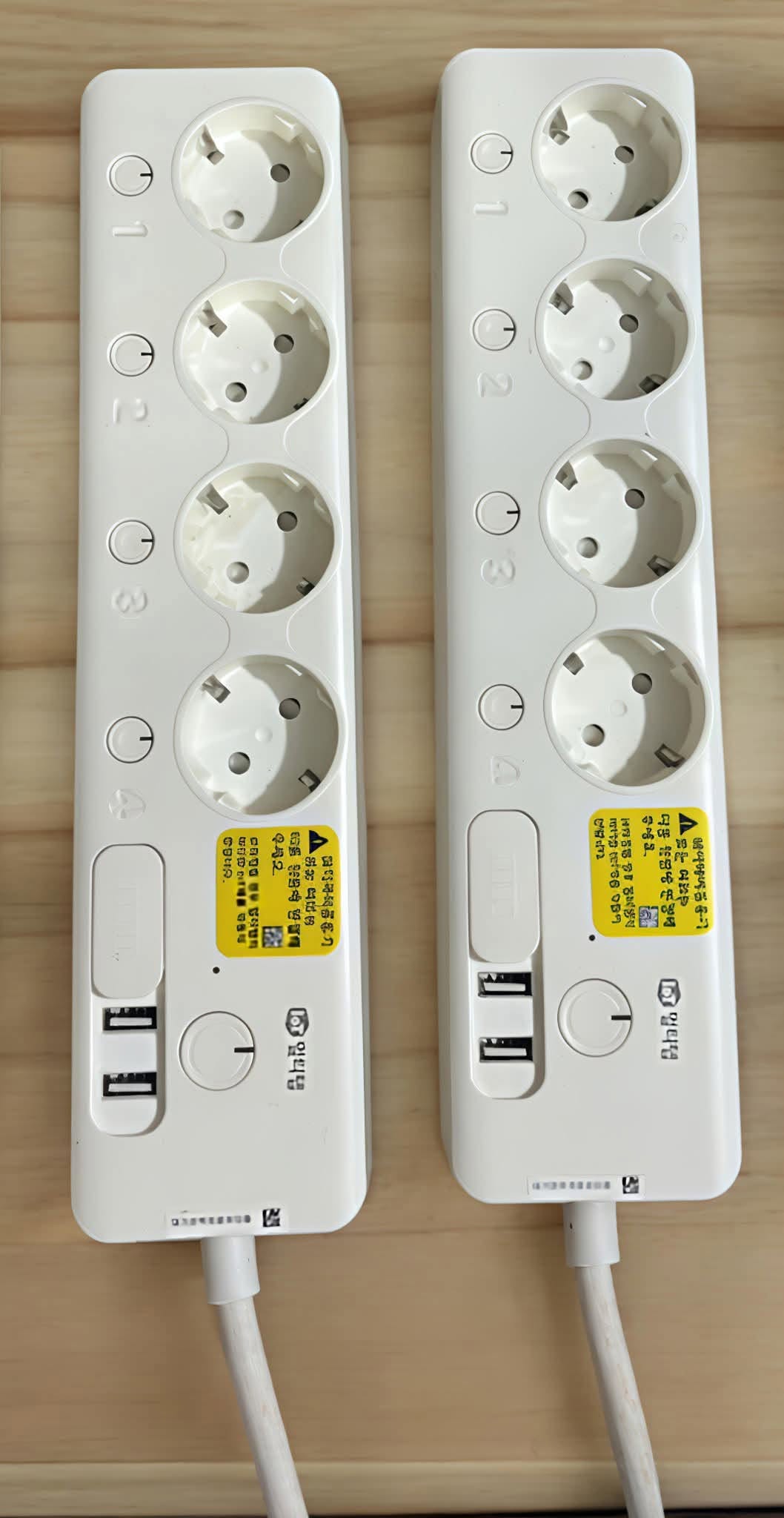 مشترك كهرباء ذكي كوري 4 منافذ + 2 USB بقدرة 16 أمبير مع حماية ذكية وتحكم منفصل